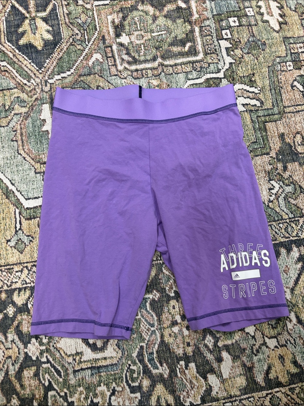 adidas Purple Three Stripes Bike Shorts